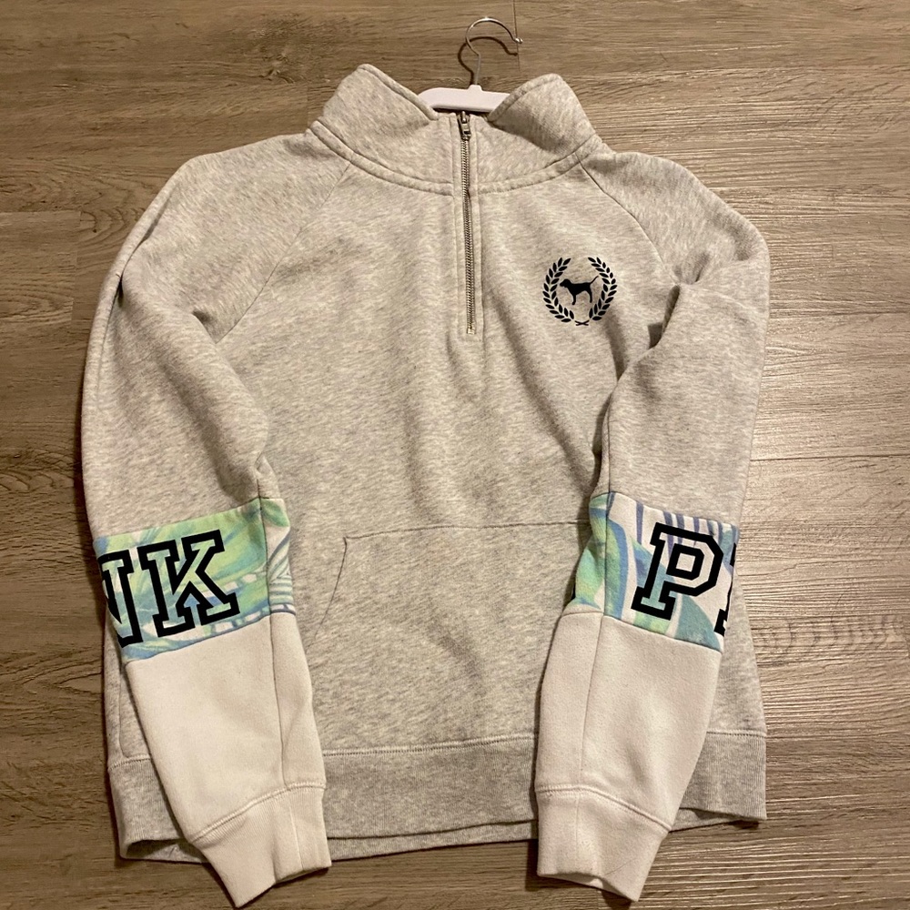 pink quarter zip